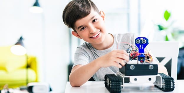 Boy and robot